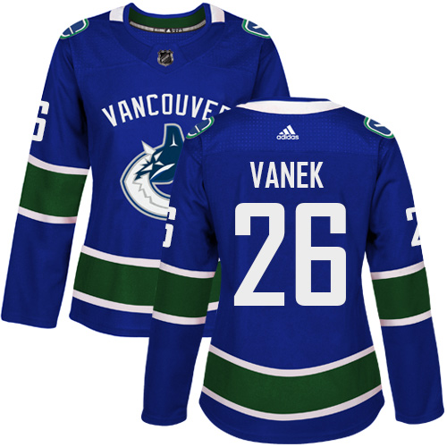 Adidas Vancouve Canucks 26 Thomas Vanek Blue Home Authentic Women Stitched NHL Jersey